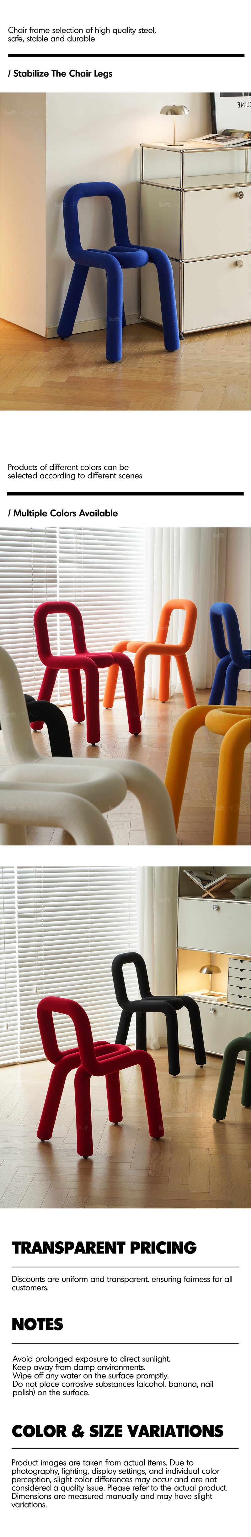 Bauhaus Velvet Fabric Dining Chair BOLD Good to Know - 2