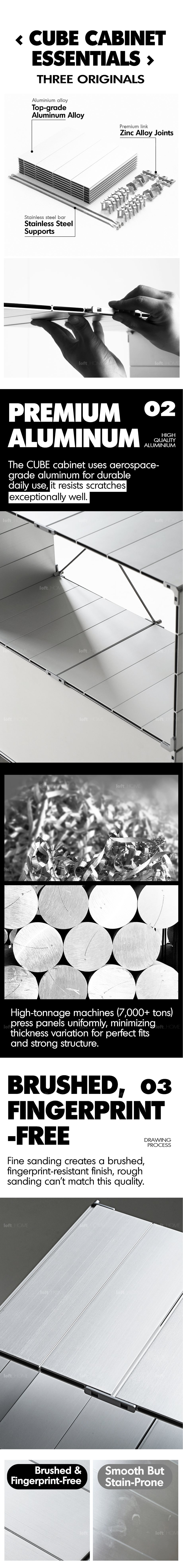 Bauhaus Aluminium Bookshelf CUBE Good to Know - 2
