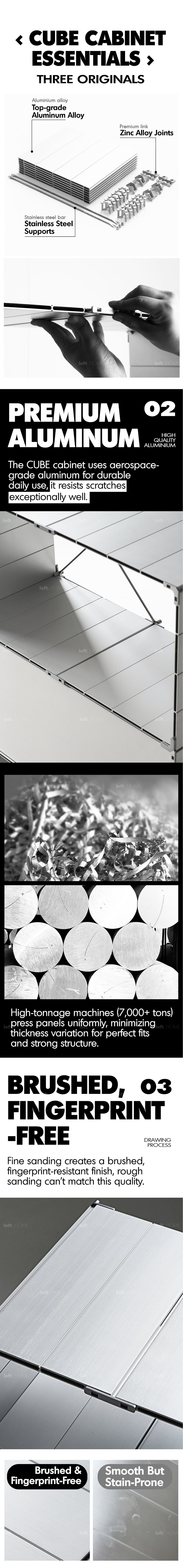 Bauhaus Aluminium Side Table CUBE More Details and Instruction_2