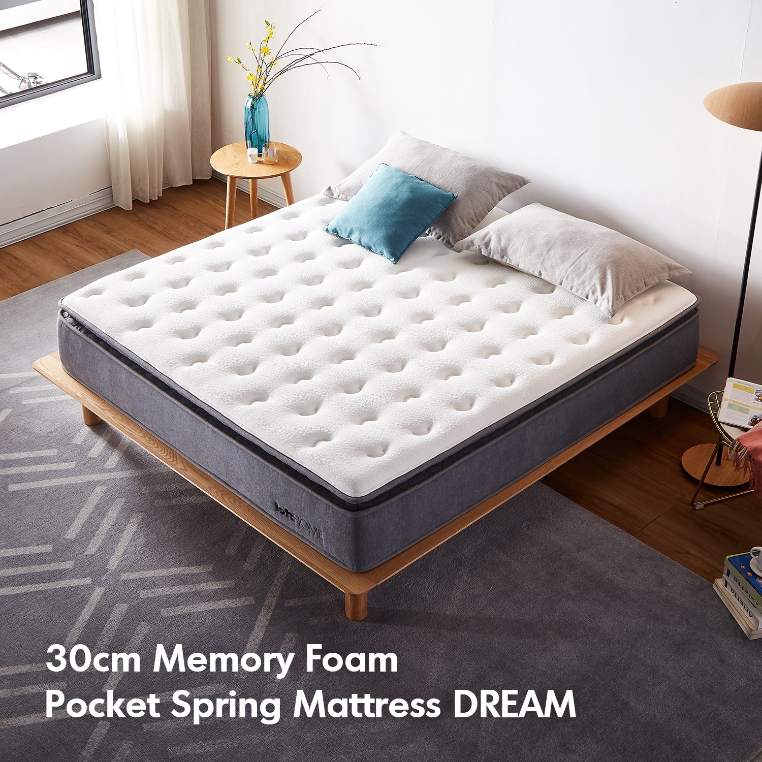 Spring 30cm 30cm Gel Memory Foam Pocket Spring Mattress DREAM – LOFT HOME