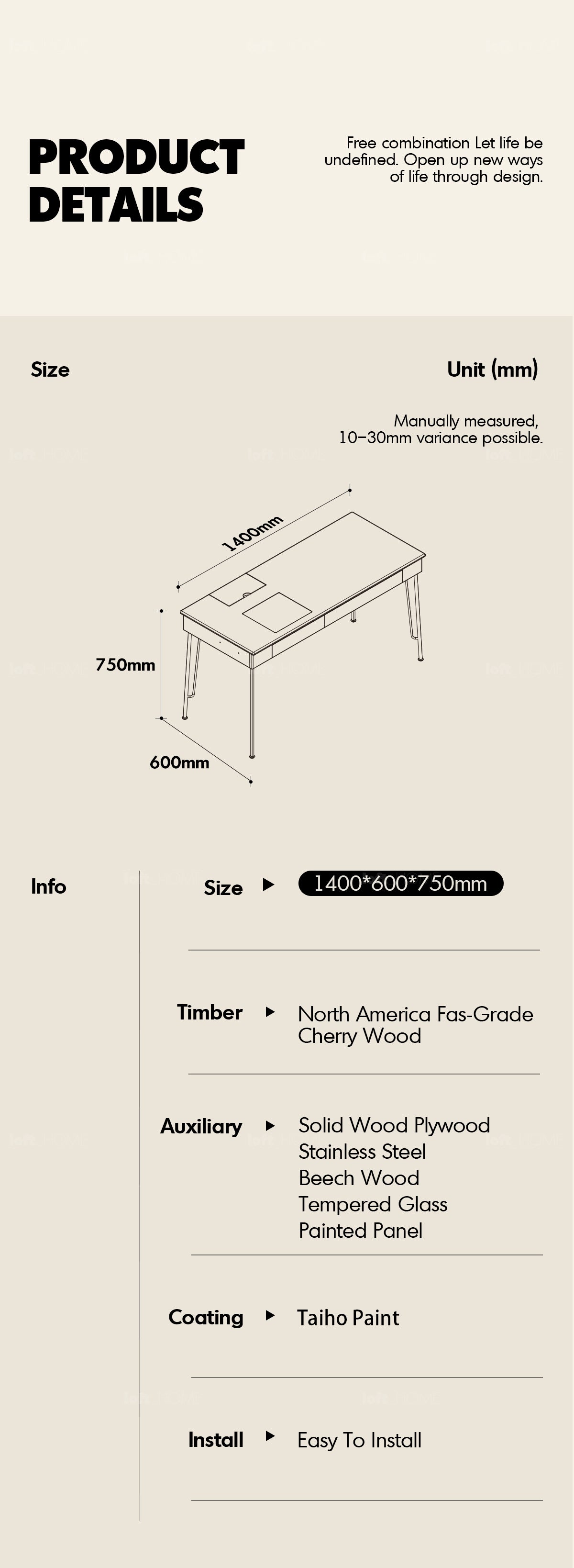 Scandinavian Cherry Wood Study Table TIMELESS Good to Know - 5