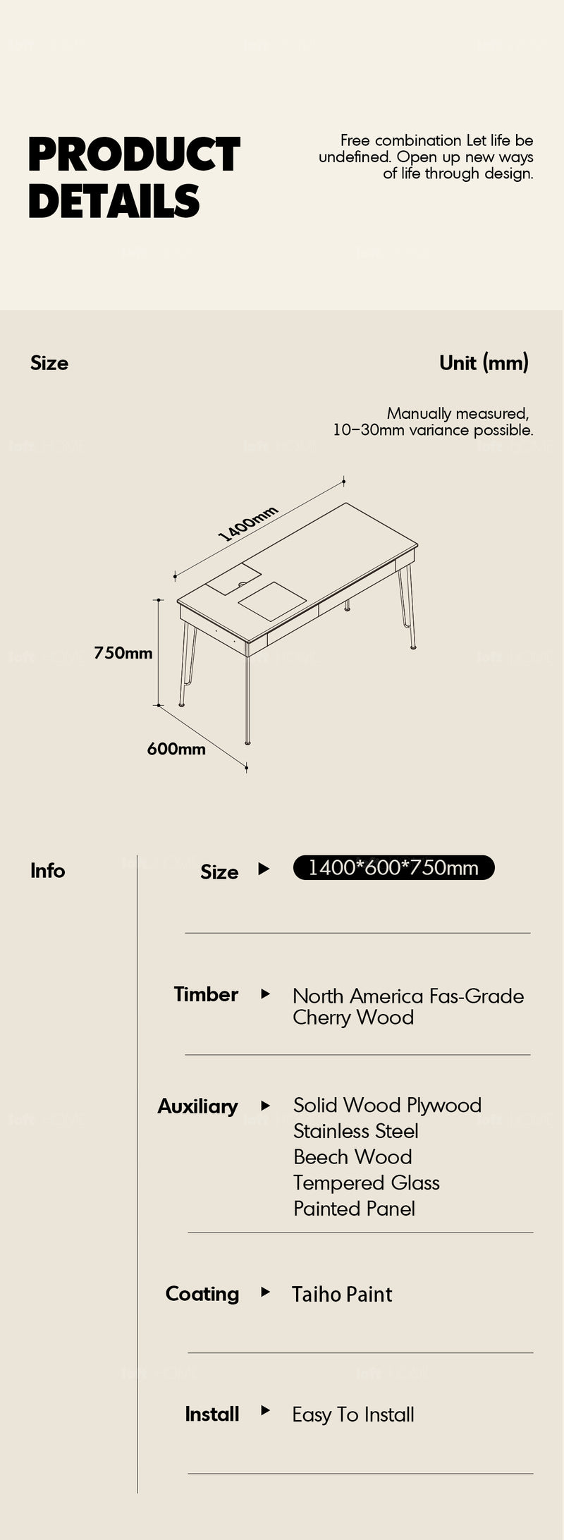 Scandinavian Cherry Wood Study Table TIMELESS Good to Know - 5