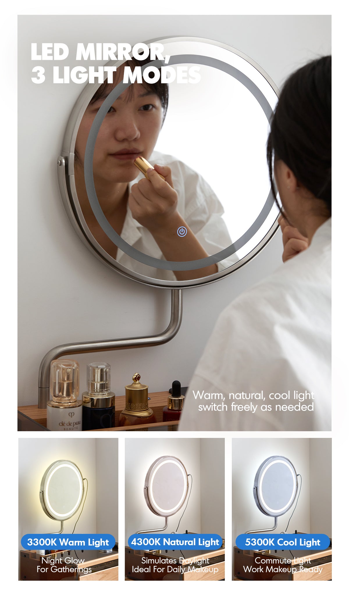 Scandinavian Cherry Wood Dressing Table MIRROR LAKE Good to Know - 4