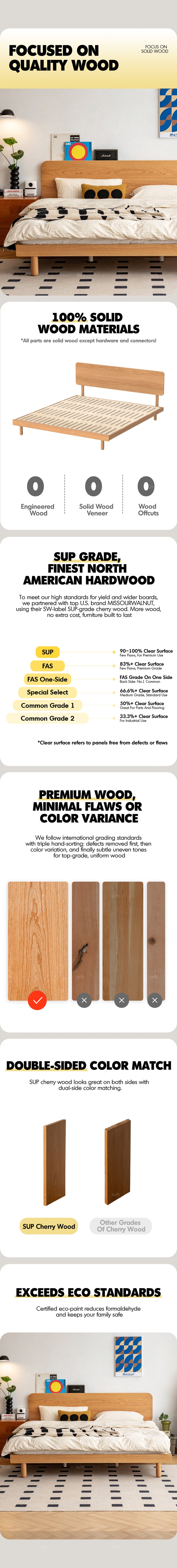 Scandinavian Cherry Wood Bed ISLE Good to Know - 2
