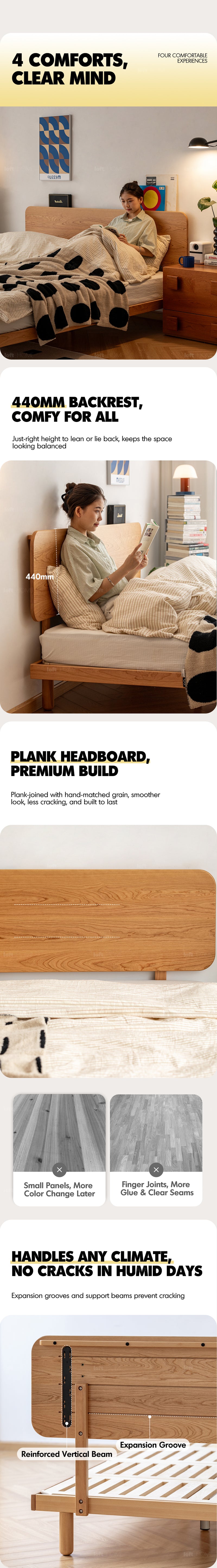Scandinavian Cherry Wood Bed ISLE Good to Know - 3