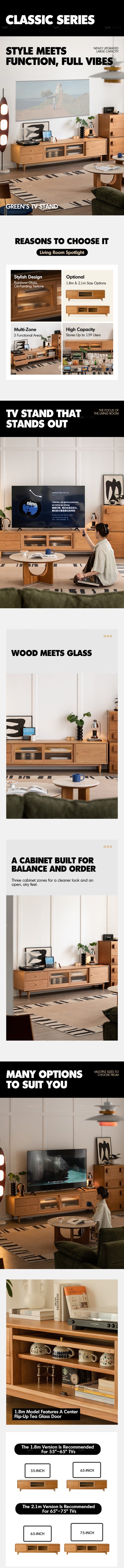 Scandinavian Cherry Wood TV Console GREEN Good to Know Preview-1