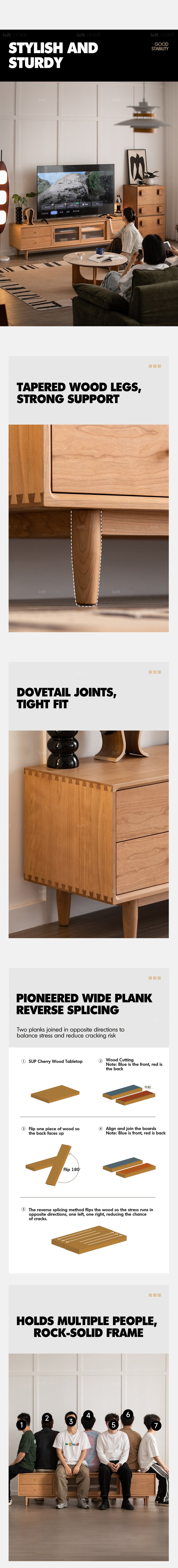 Scandinavian Cherry Wood TV Console GREEN Good to Know - 5