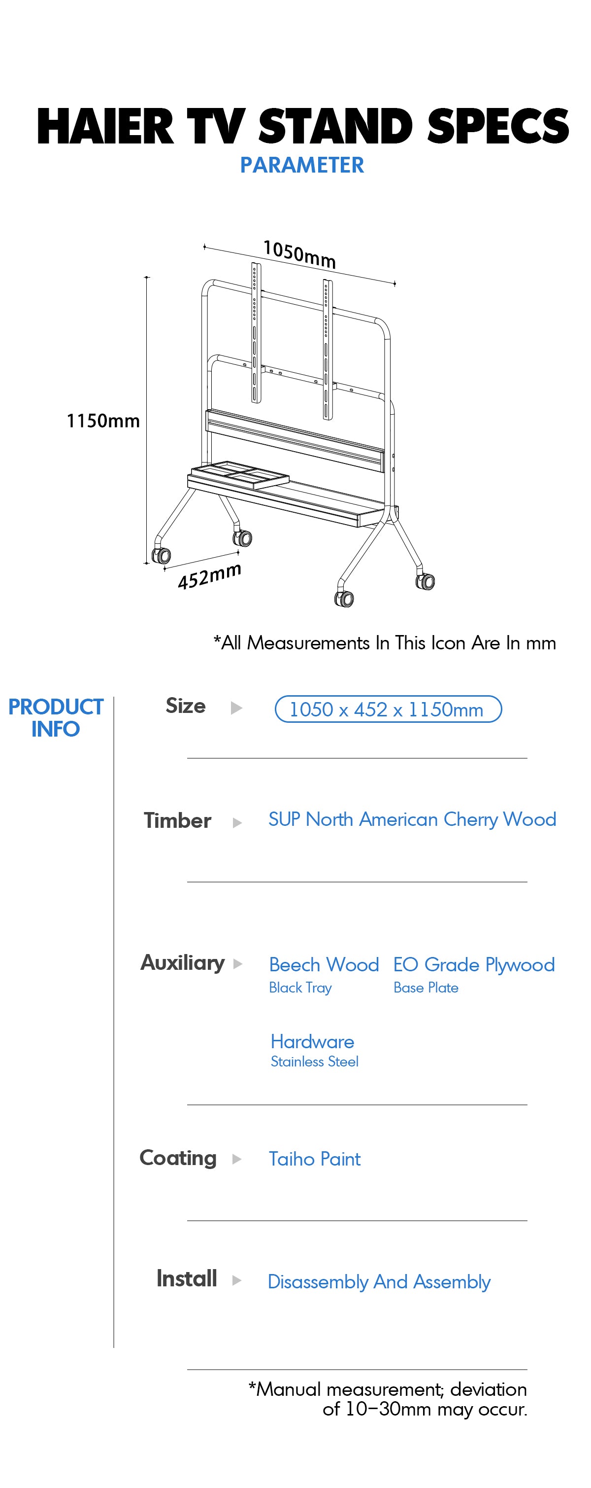 Scandinavian Cherry Wood TV Hanger HAL Good to Know - 6