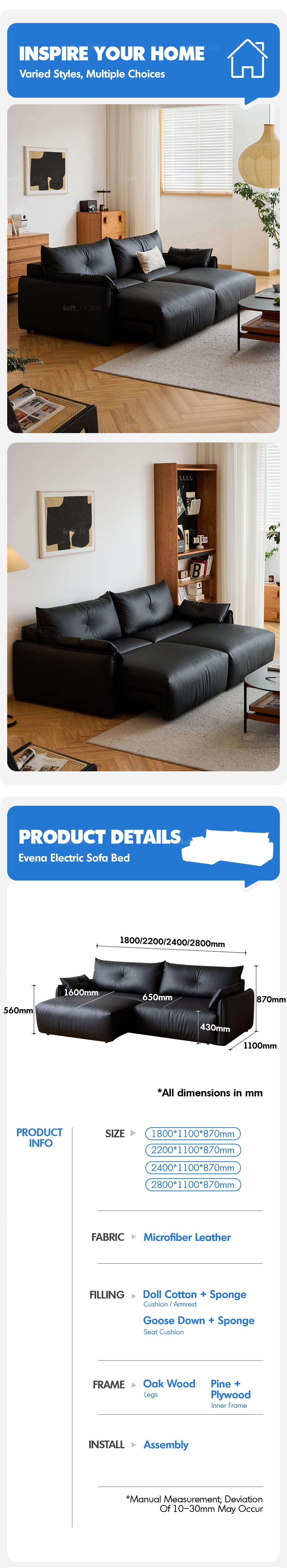 Modern Microfiber Leather Electric Recliner 2 Seater Sofa EVENA Good to Know - 6