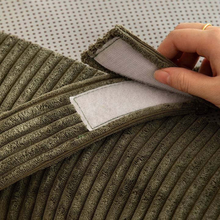 Scandinavian premium corduroy velvet fabric sofa cover detail 4.