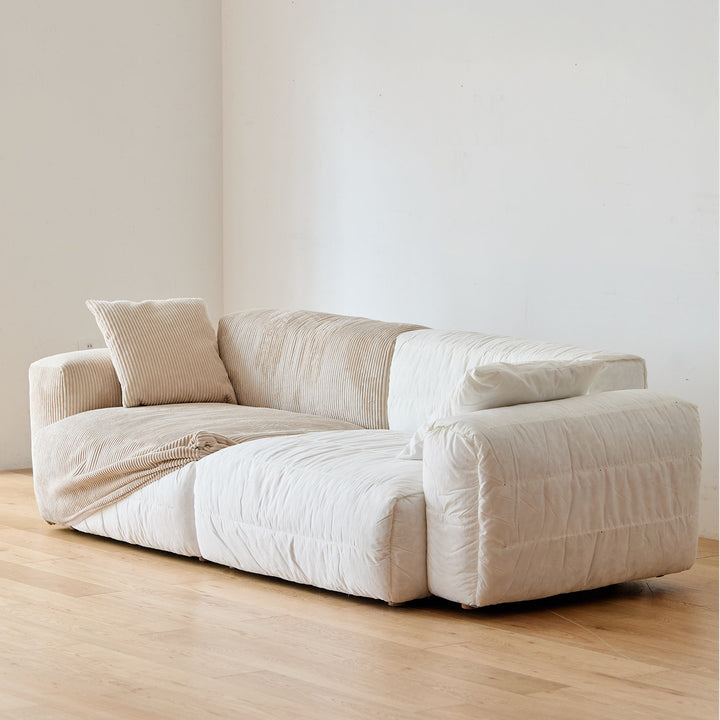 Scandinavian premium corduroy velvet fabric sofa cover detail 1.