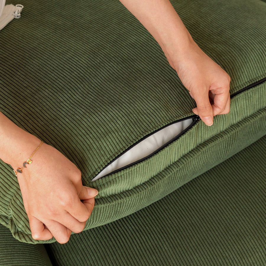 Scandinavian premium corduroy velvet fabric sofa cover primary product view.