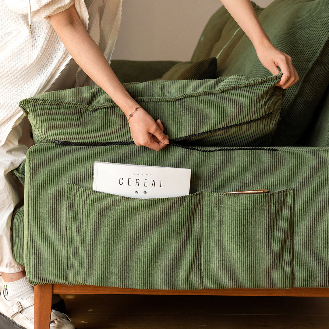 Scandinavian premium corduroy velvet fabric sofa cover size charts.