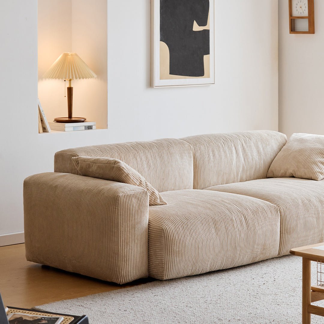 Scandinavian premium corduroy velvet fabric sofa cover environmental situation.