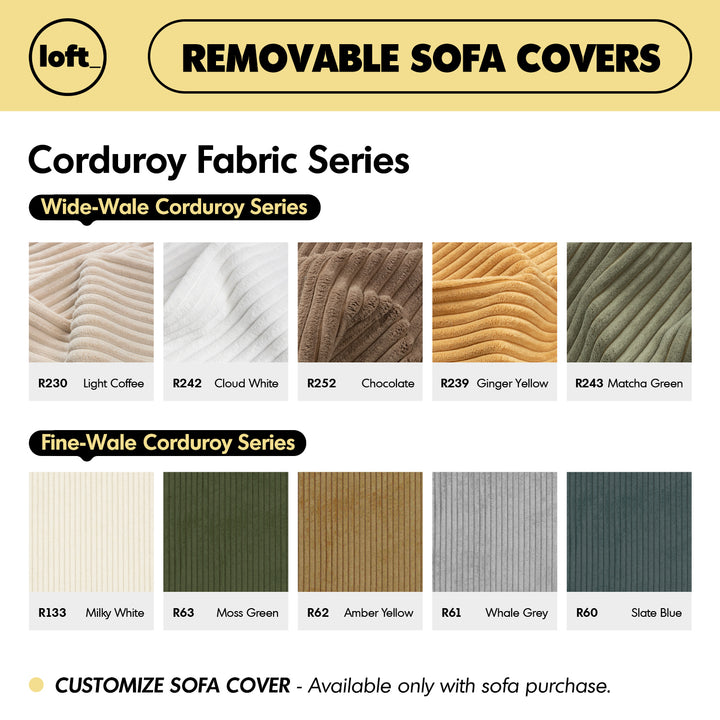 Scandinavian Premium Corduroy Velvet Fabric Removable Sofa Cover