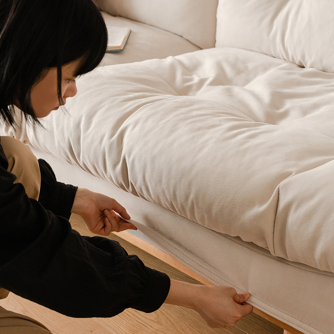 Scandinavian premium cat scratch resistant fabric sofa cover primary product view.