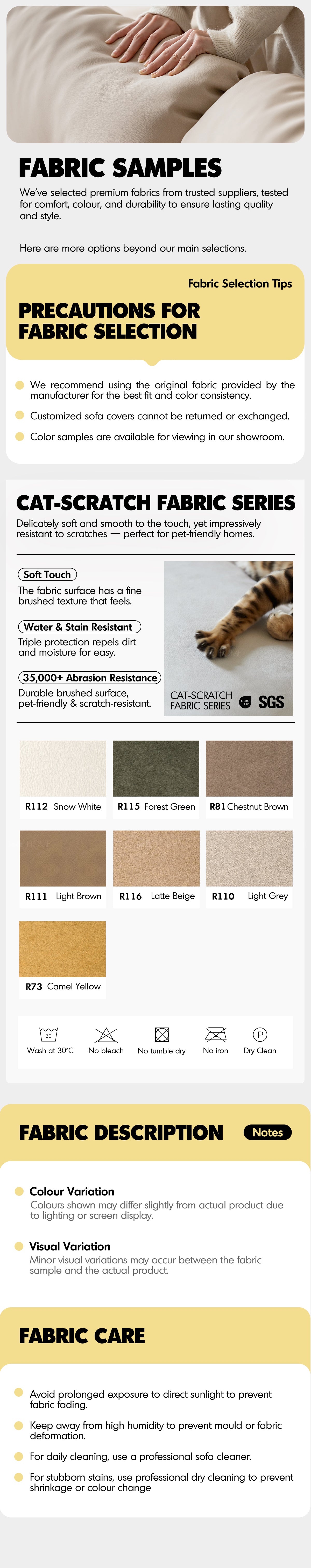 Scandinavian Premium Cat Scratch Resistant Fabric Removable Sofa Cover Good to Know - 3