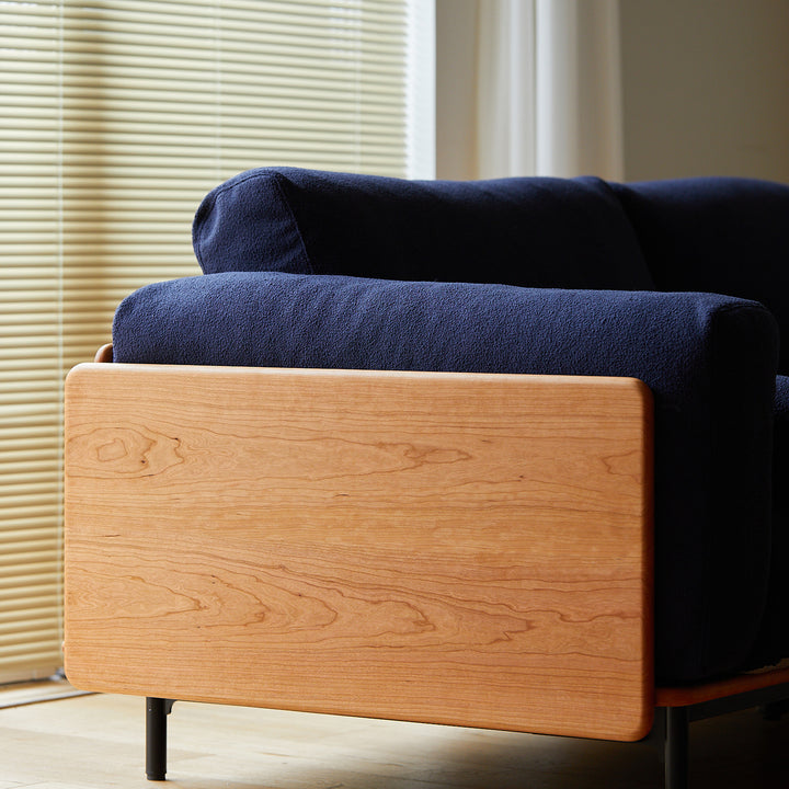 Scandinavian premium boucle fabric sofa cover layered structure.