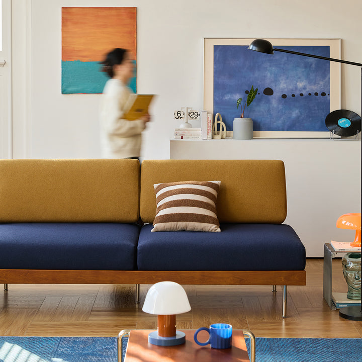 Scandinavian premium boucle fabric sofa cover conceptual design.