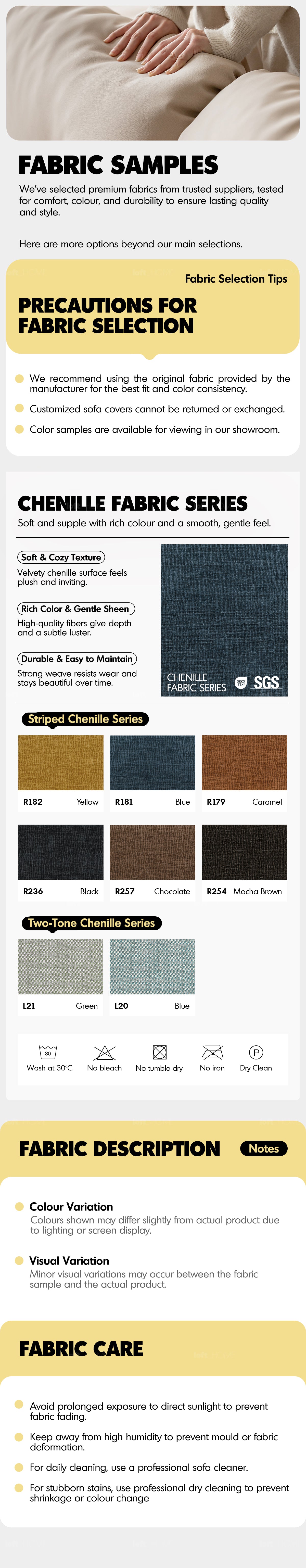 Scandinavian Premium Chenille Velvet Fabric Removable Sofa Cover Good to Know - 3