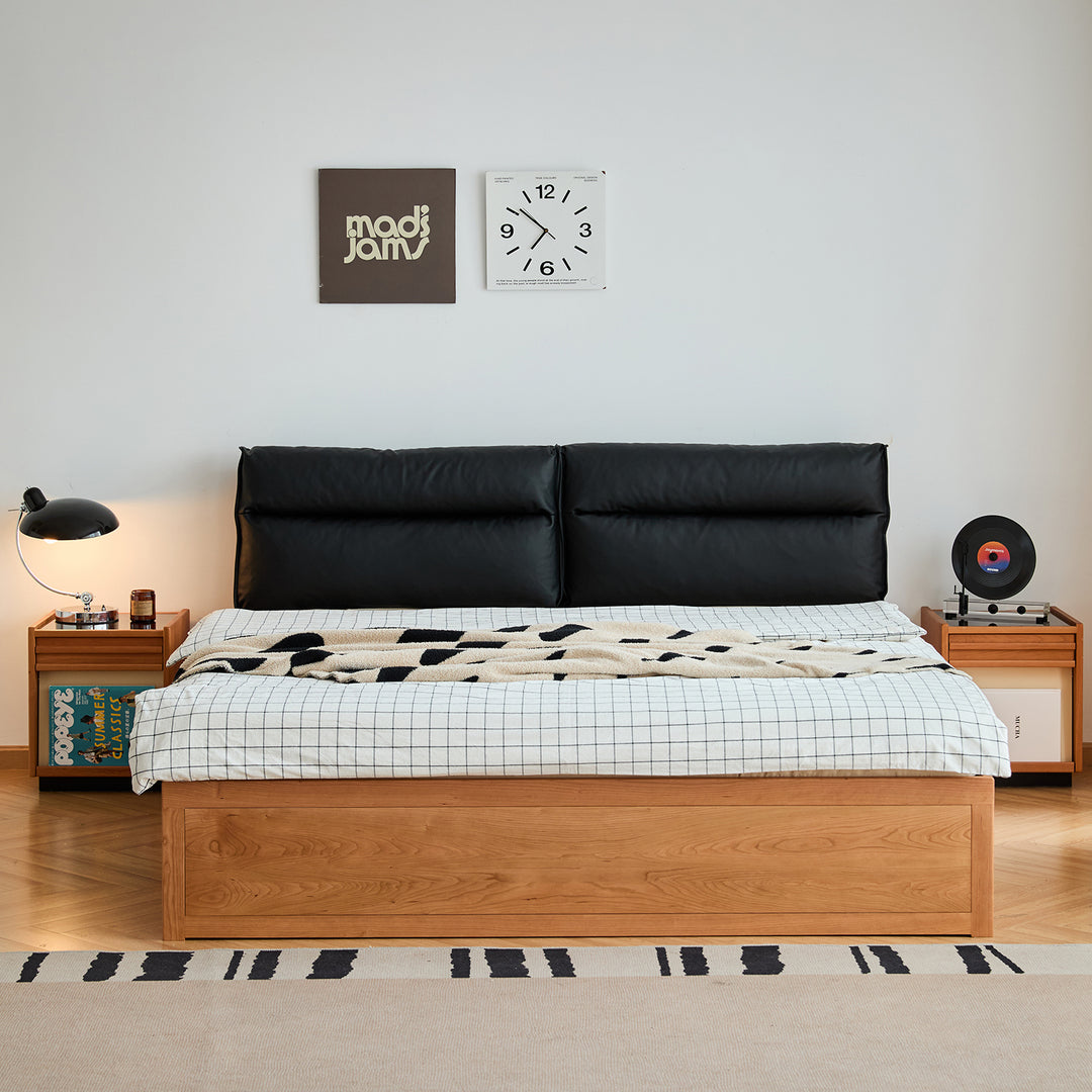 Scandinavian cherry wood cushion lift-up storage bed with drawer kangaroo size charts.