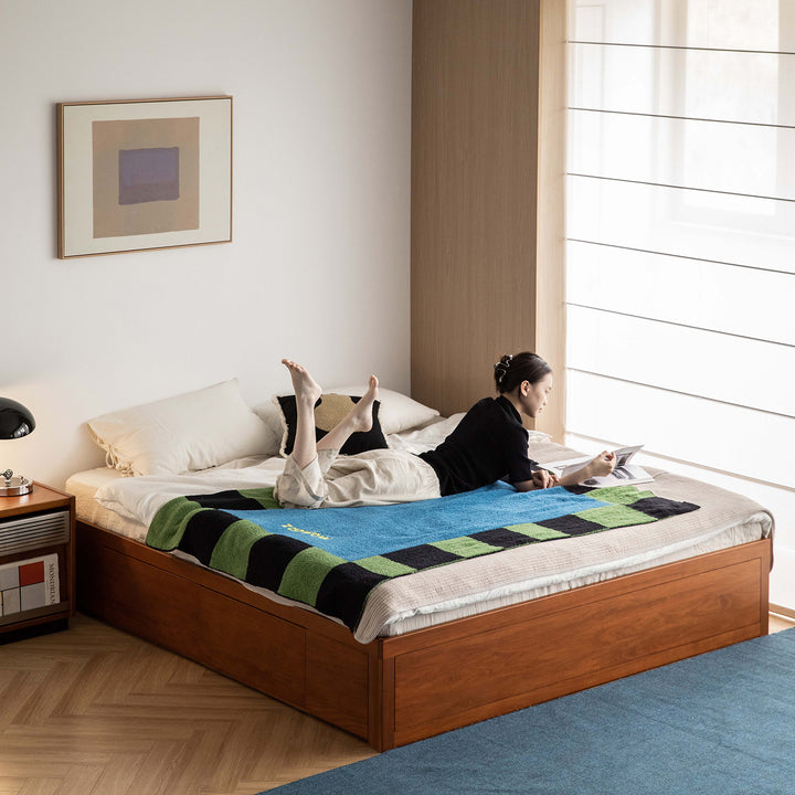 Vintage boxwood lift-up storage platform bed with drawer kangaroo material variants.