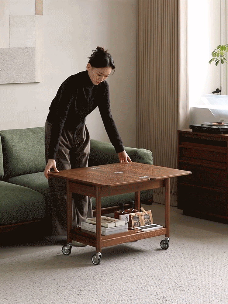 Japandi Walnut Wood Extendable Coffee Table VORIN Good to Know - 5