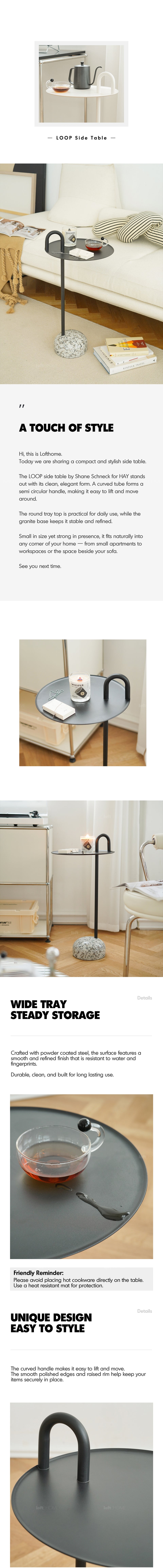 Bauhaus Steel Marble Side Table LOOP More Details and Instruction