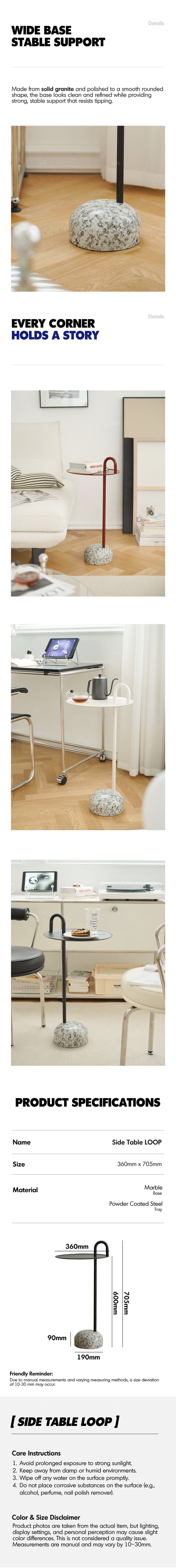 Bauhaus Steel Marble Side Table LOOP Good to Know - 2