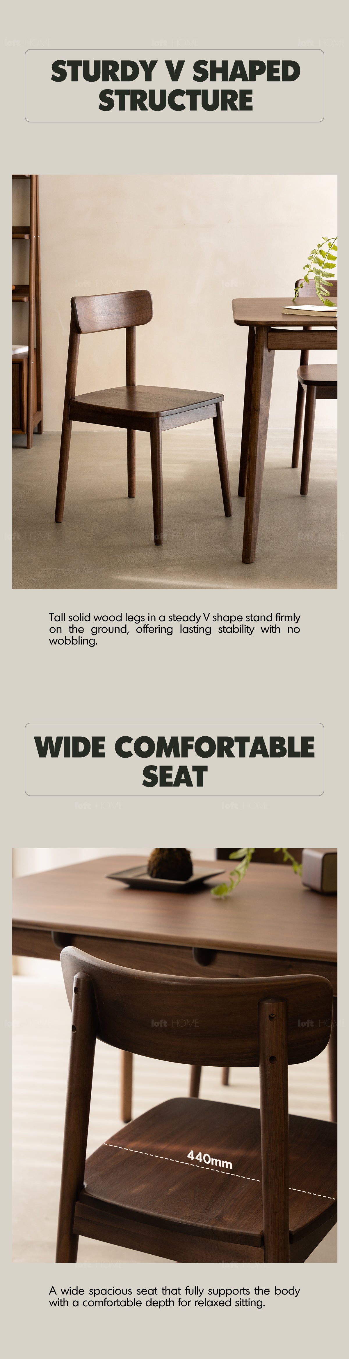 Japandi Walnut Wood Dining Chair GREEN Good to Know - 2