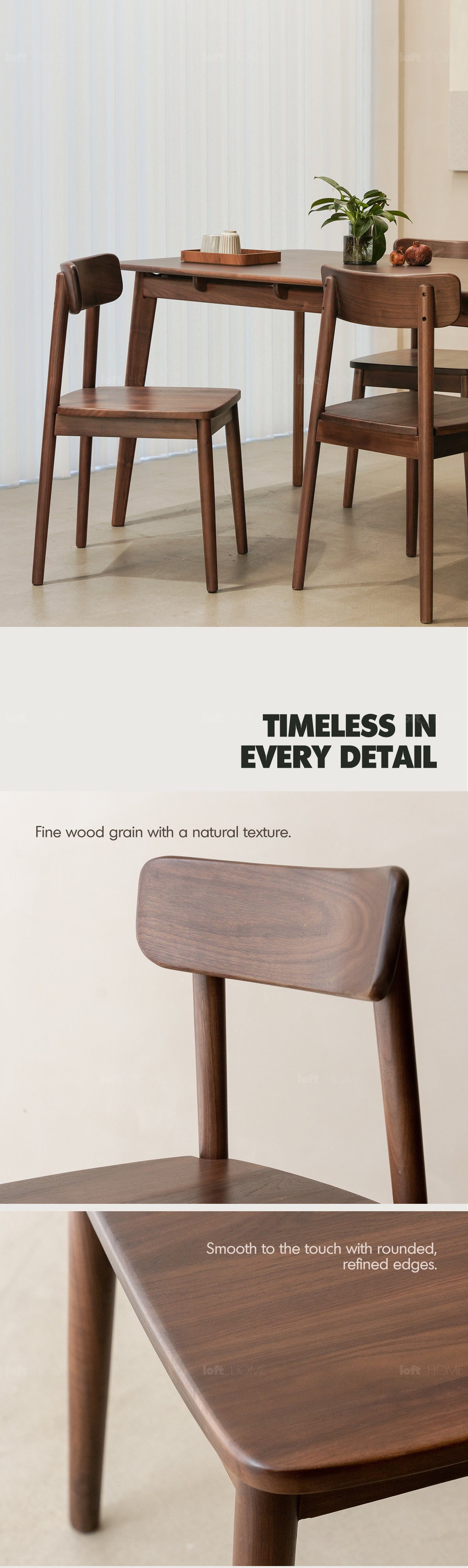 Japandi Walnut Wood Dining Chair GREEN Good to Know - 3