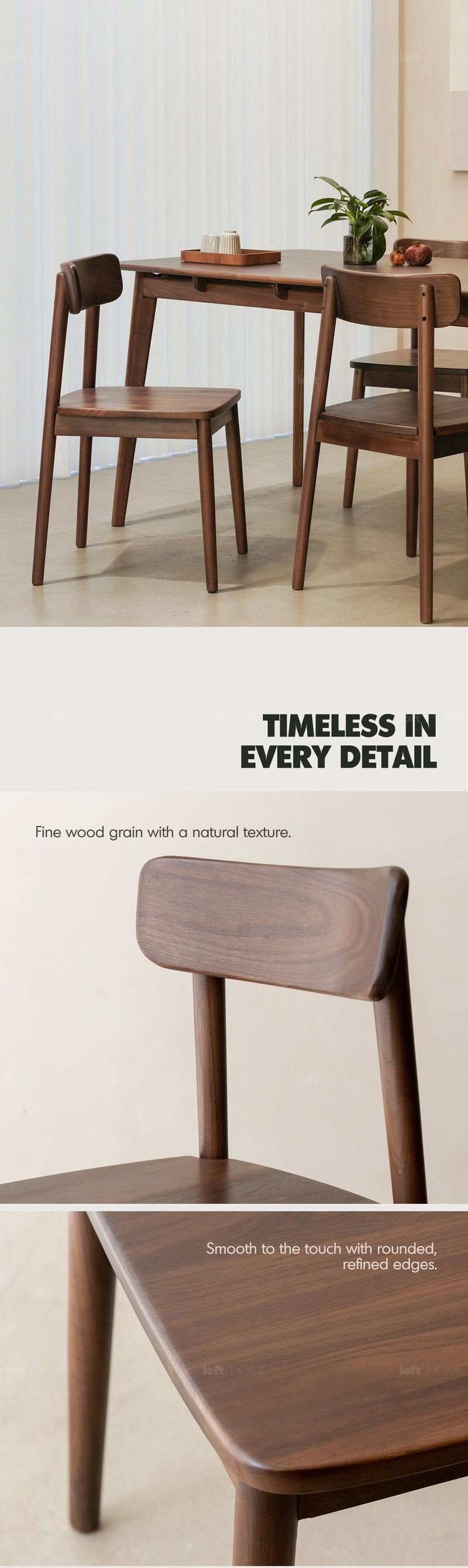 Japandi Walnut Wood Dining Chair GREEN Good to Know - 3