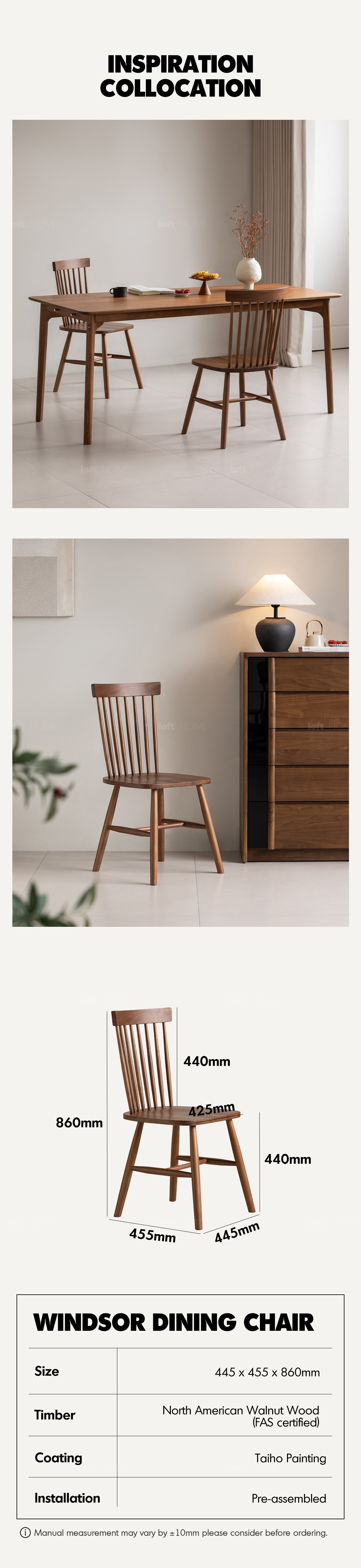 Japandi Walnut Wood Dining Chair WINDSOR Good to Know - 4