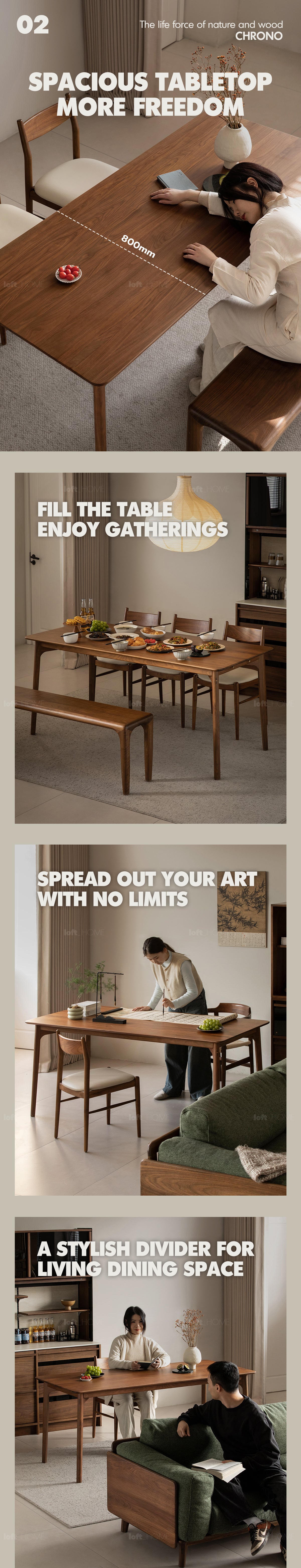 Japandi Walnut Wood Dining Table CHRONO Good to Know - 11