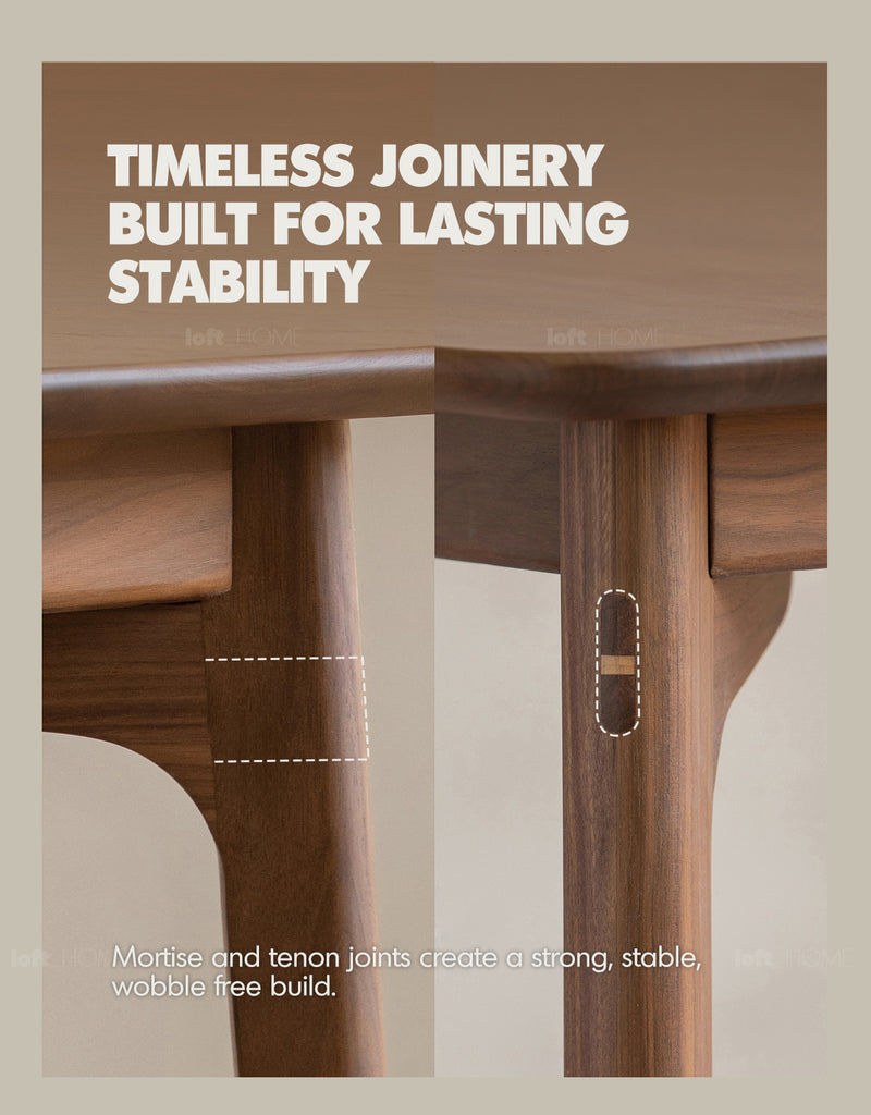 Japandi Walnut Wood Dining Table CHRONO Good to Know - 3