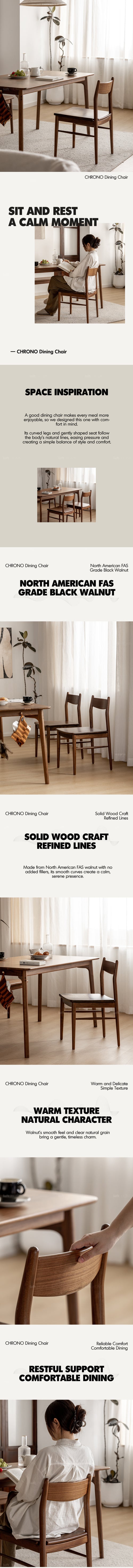 Japandi Walnut Wood Dining Chair CHRONO Good to Know Preview-1