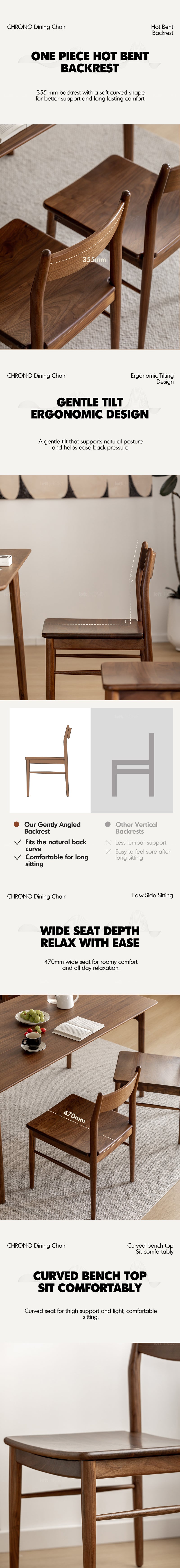 Japandi Walnut Wood Dining Chair CHRONO Good to Know - 2