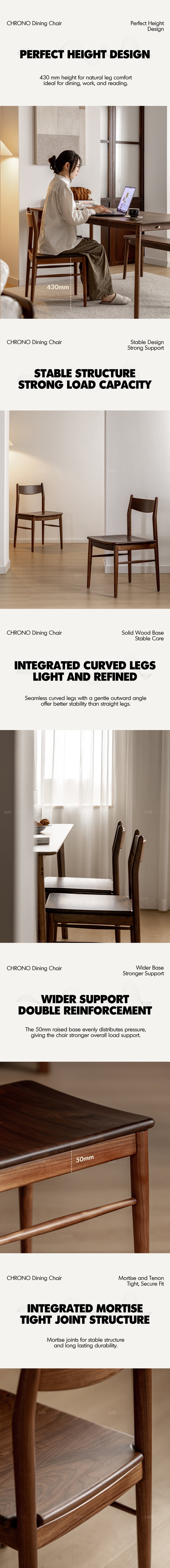 Japandi Walnut Wood Dining Chair CHRONO Good to Know - 3