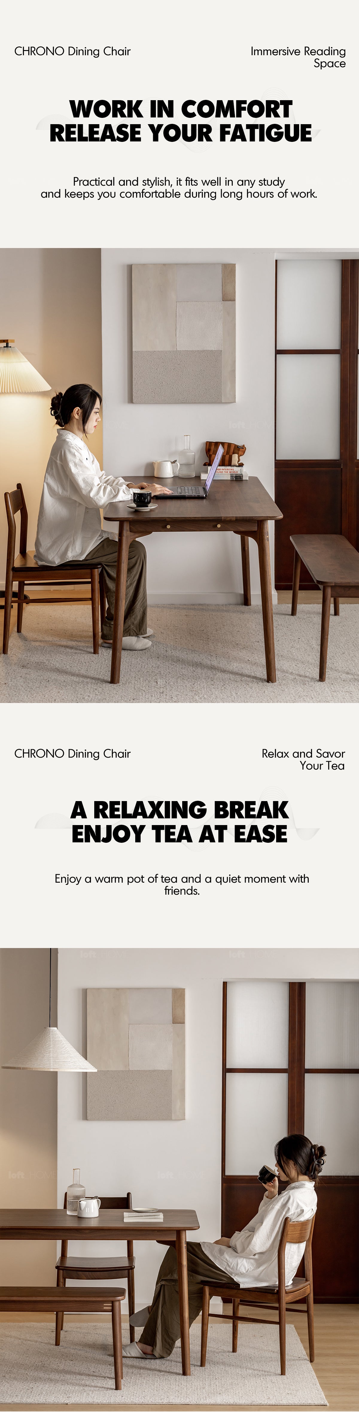 Japandi Walnut Wood Dining Chair CHRONO Good to Know - 5