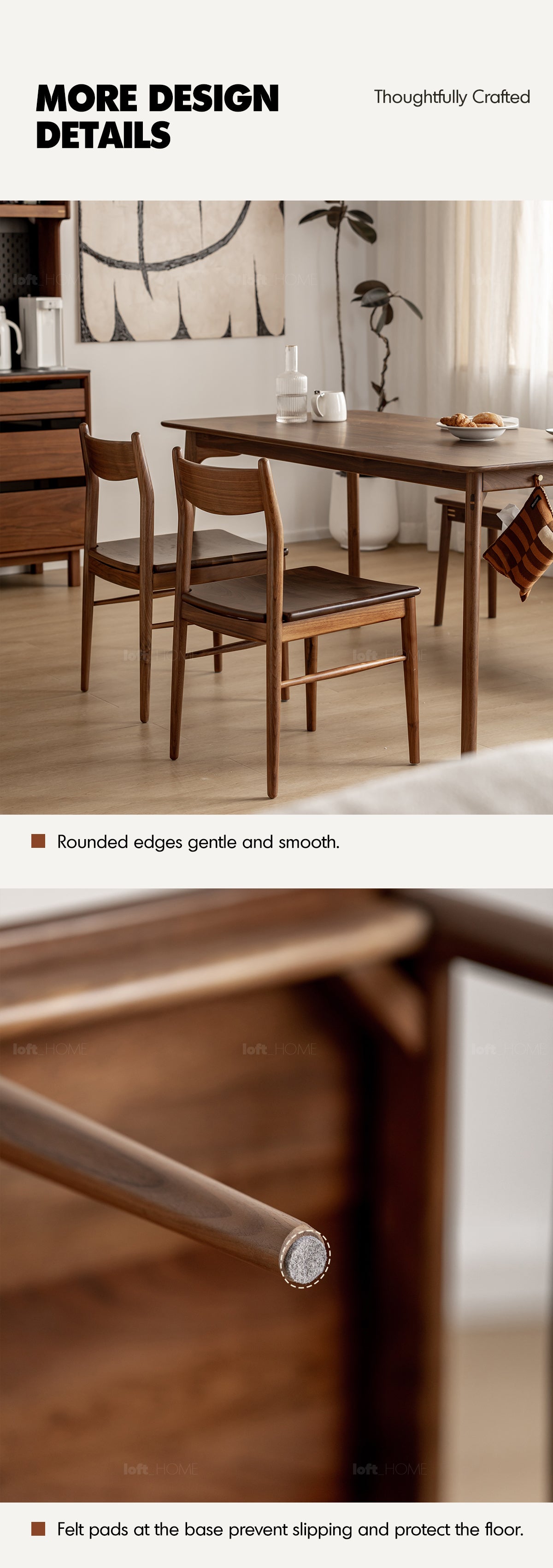 Japandi Walnut Wood Dining Chair CHRONO Good to Know - 6