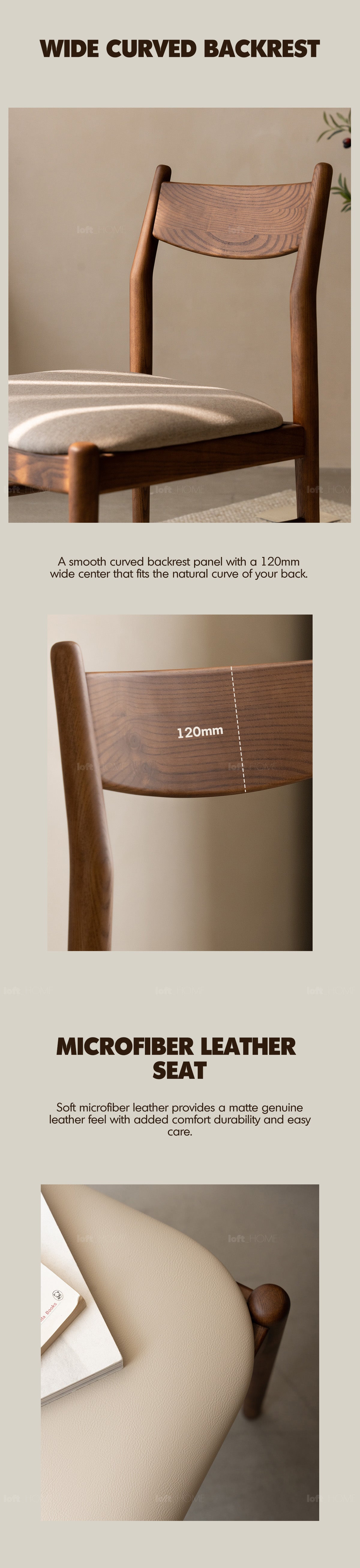 Japandi Walnut Wood Dining Chair PUREA Good to Know - 2