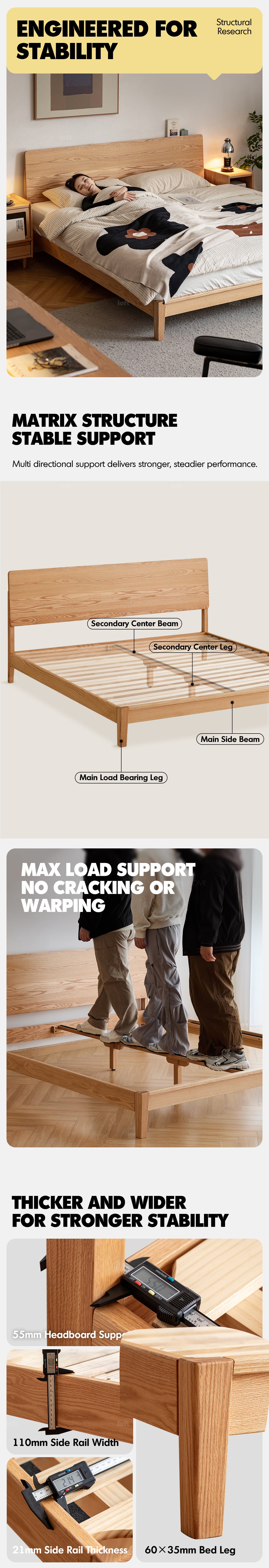Scandinavian Oak Wood Bed SOLID Good to Know - 3