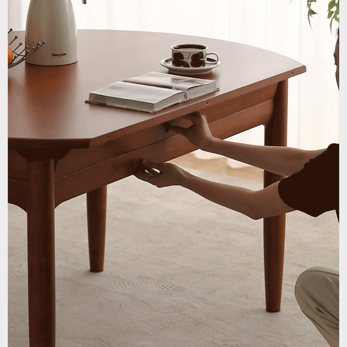 Vintage Boxwood Extendable Dining Table MINIMA Good to Know - 5