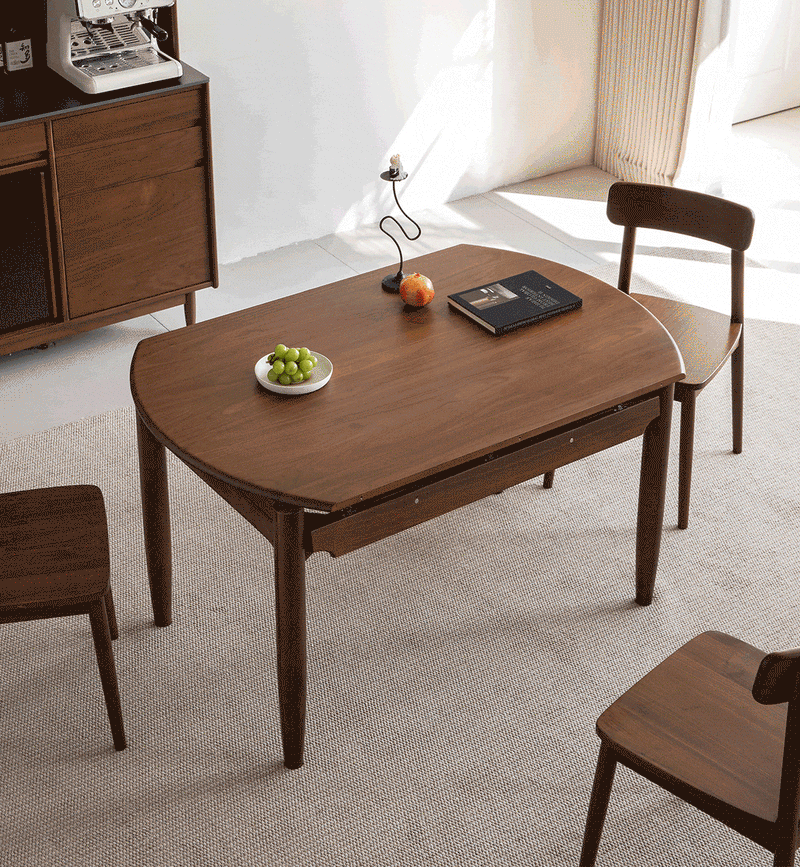 Japandi Walnut Wood Extendable Dining Table MINIMA Good to Know - 3