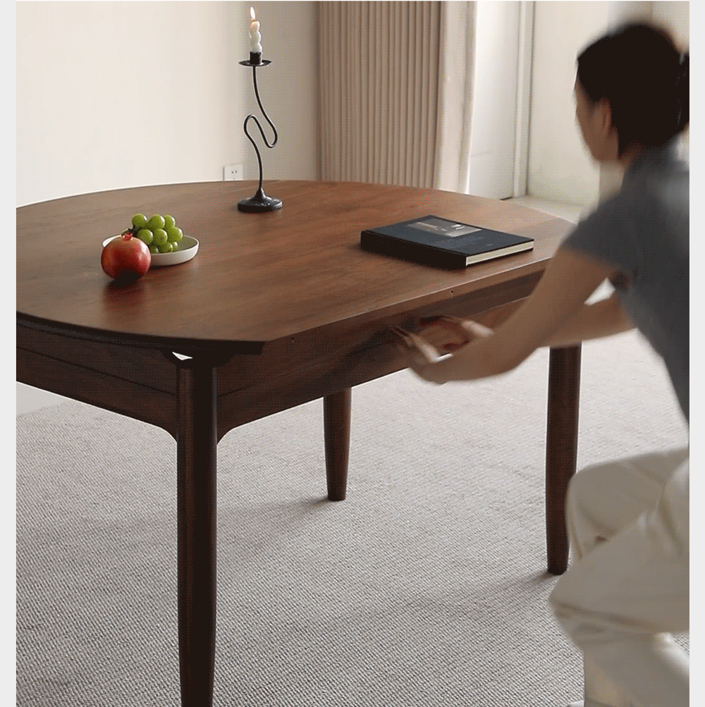 Japandi Walnut Wood Extendable Dining Table MINIMA Good to Know - 5