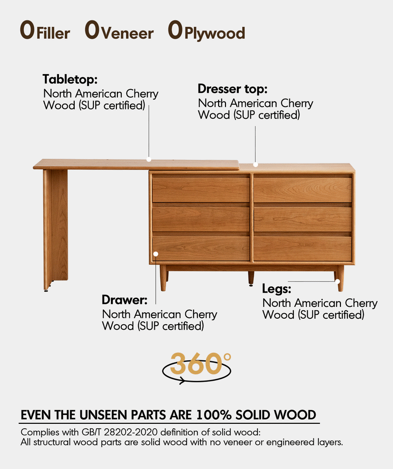 Scandinavian Cherry Wood Dressing Table VISTA Good to Know - 3