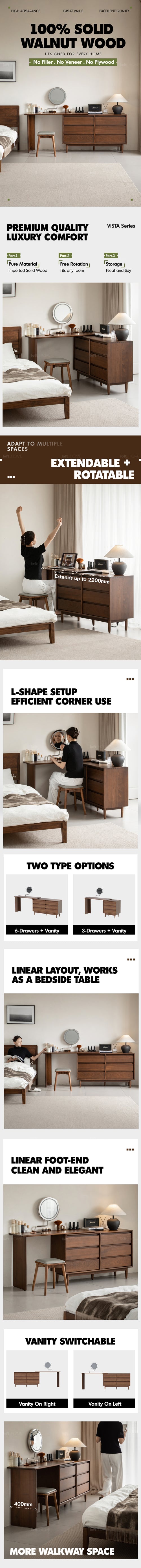 Vintage Walnut Wood Dressing Table VISTA Good to Know Preview-1