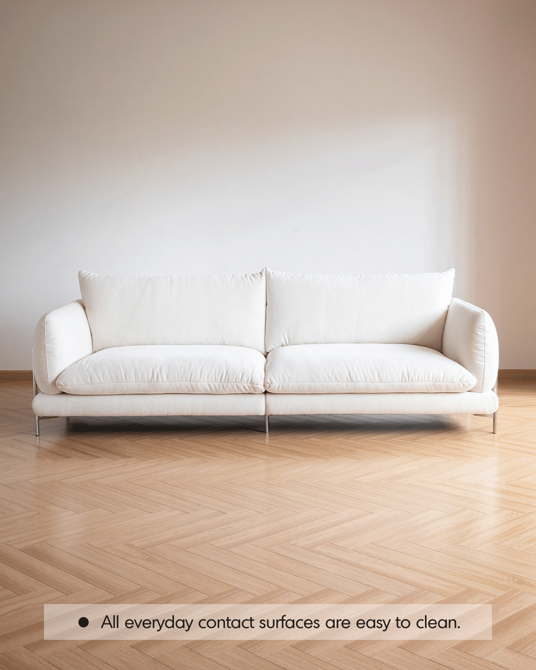 Minimalist Cotton Fabric 4 Seater Sofa COMO Good to Know - 5
