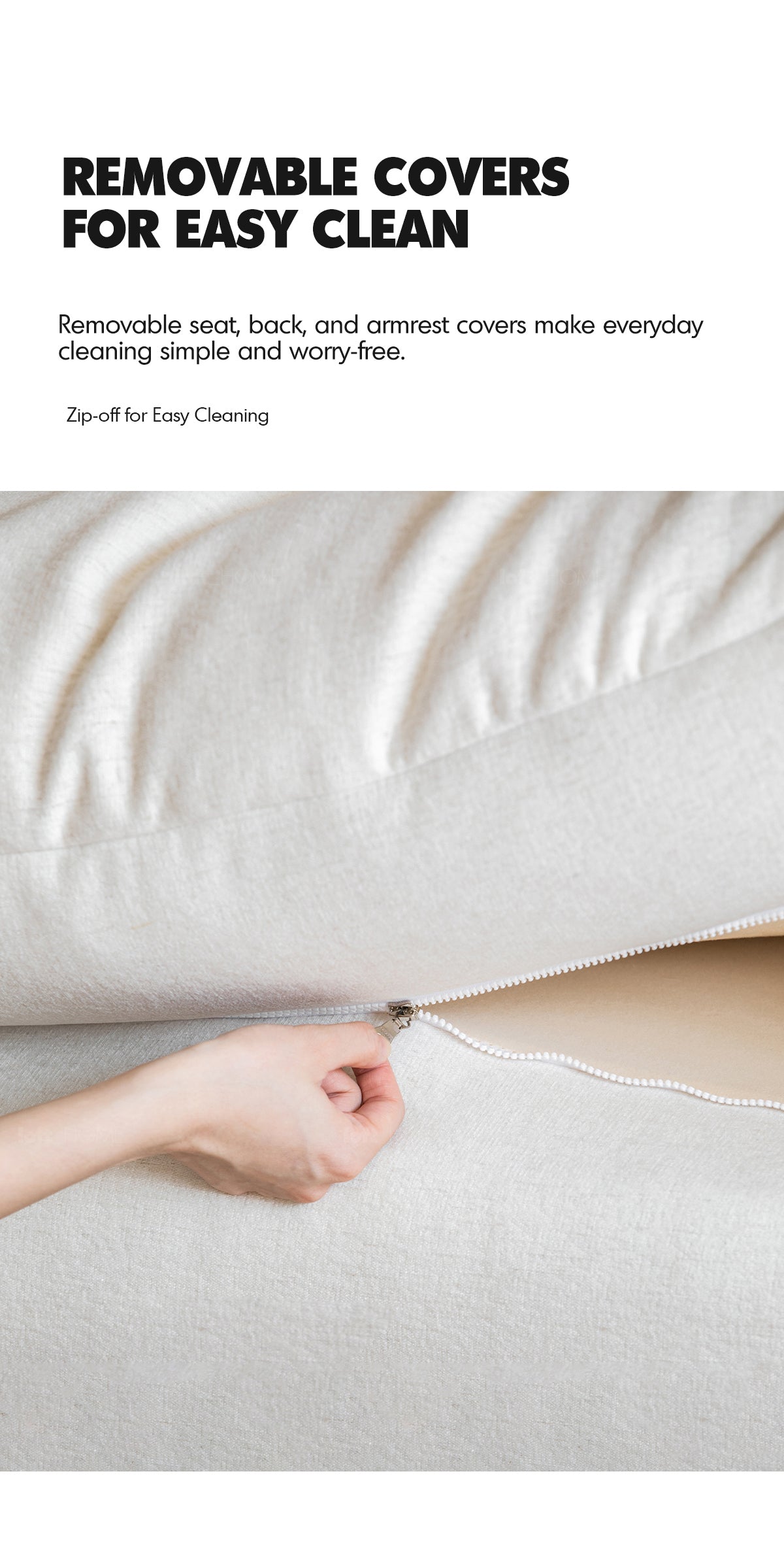 Minimalist Cotton Fabric 4 Seater Sofa COMO Good to Know - 4