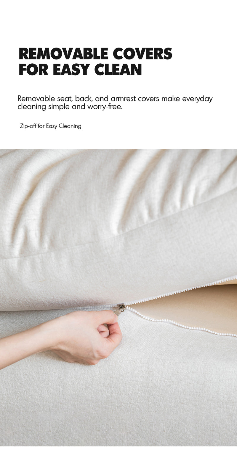Minimalist Cotton Fabric 4 Seater Sofa COMO Good to Know - 4